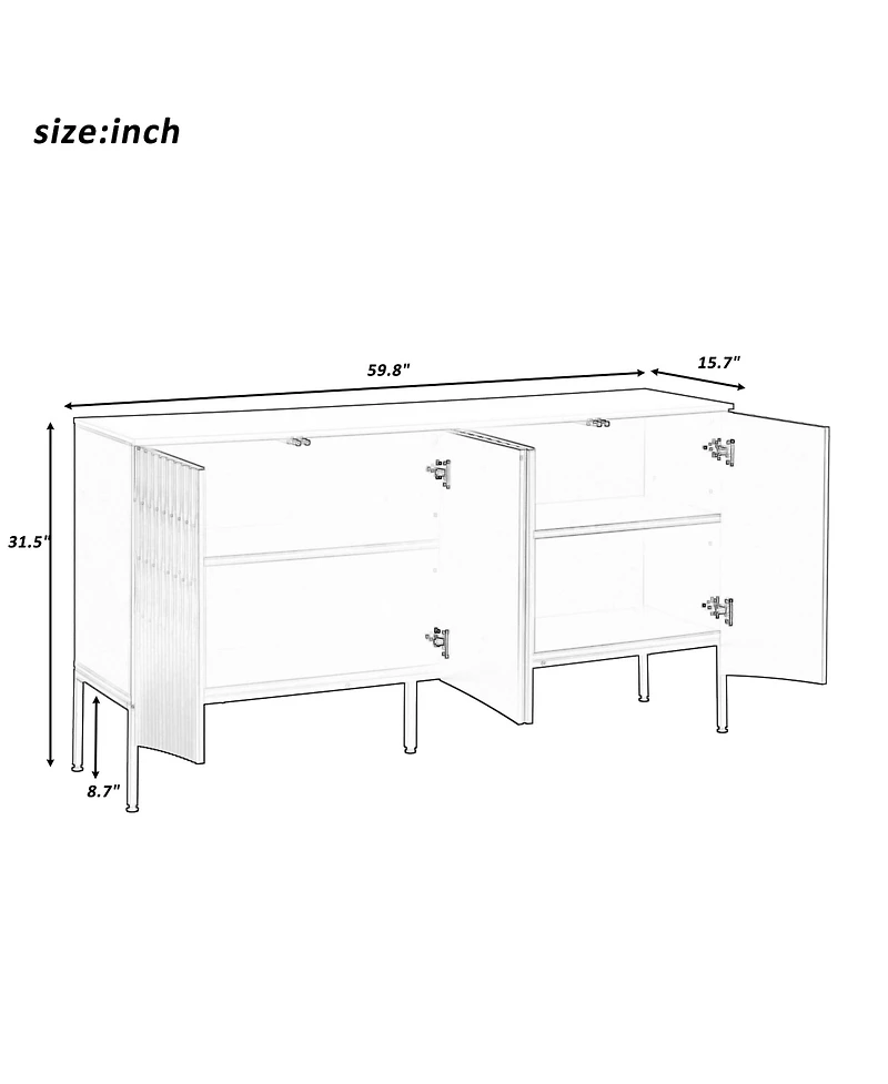 Streamdale Elegant Curved Door Sideboard for Modern Spaces