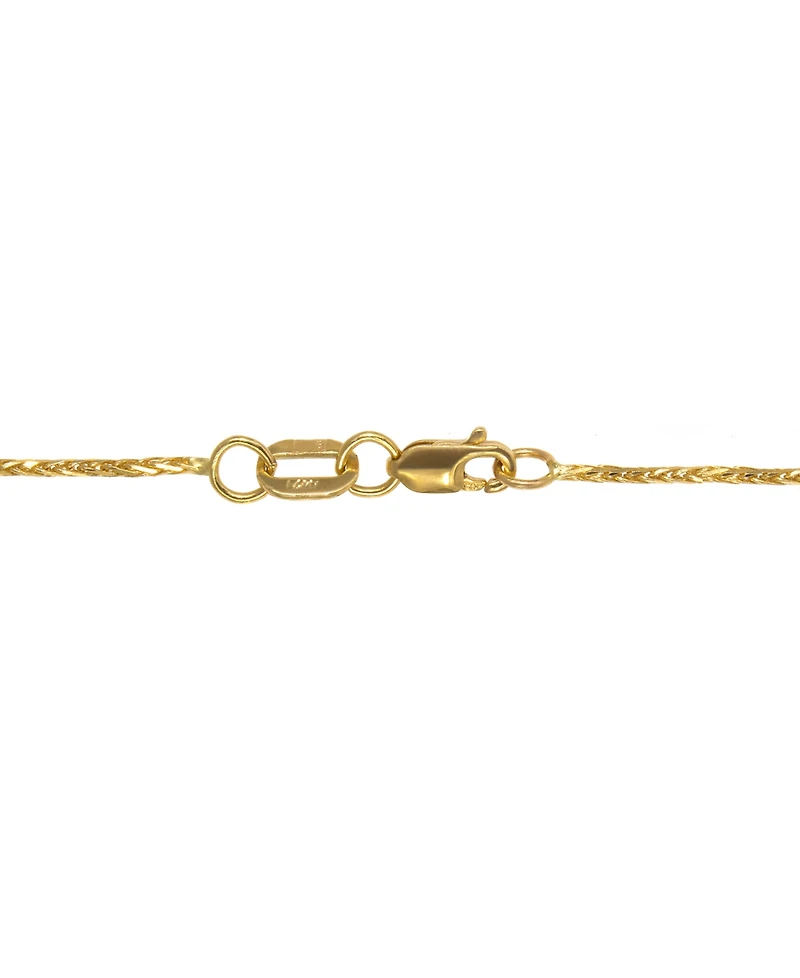 14k Gold Necklace, 16" Diamond Cut Wheat Chain (9/10mm)