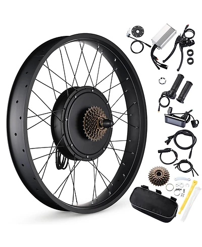 Yescom 26"x4" Fat Tire 48V Ebike Electric Rear Wheel Bicycle Conversion Kit Lcd 1000W Dual Controller