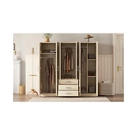 Streamdale Furniture 6-Doors Wooden Wardrobe Storage for Bedroom, with Big Drawers