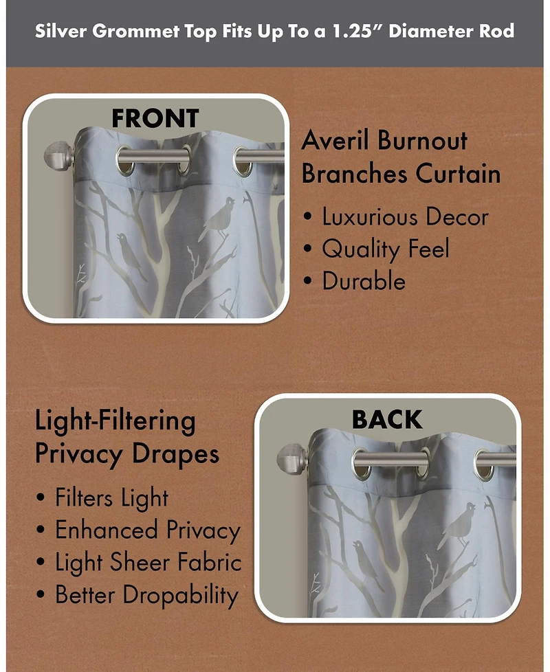 Madison Park Averil Grommet Top Sheer Window Curtain, sheer Curtain