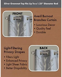 Madison Park Averil Grommet Top Sheer Window Curtain, sheer Curtain