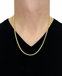 Large Rounded Box-Link 22" Chain Necklace (3.5mm) in 14k Gold