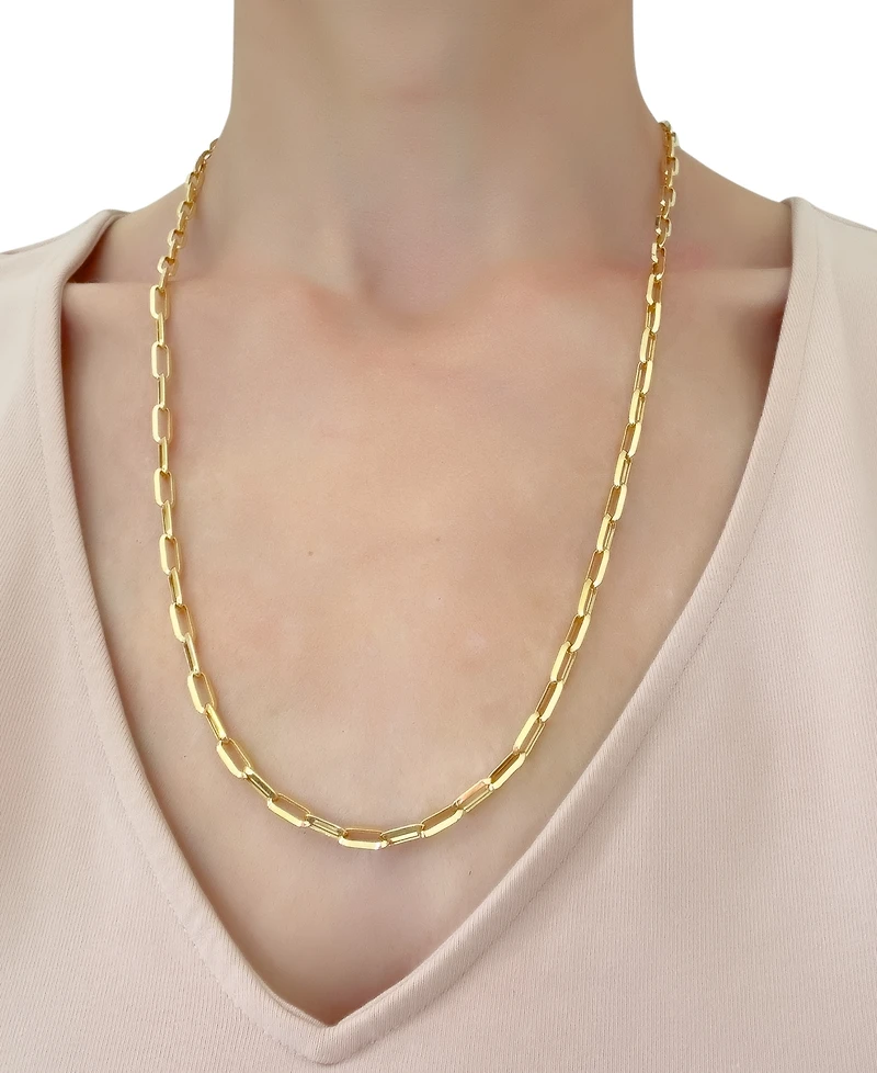Paperclip Link 24" Chain Necklace in 14k Gold