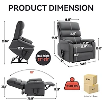Streamdale Cat-Proof Leather Power Lift Recliner Chair with Massage
