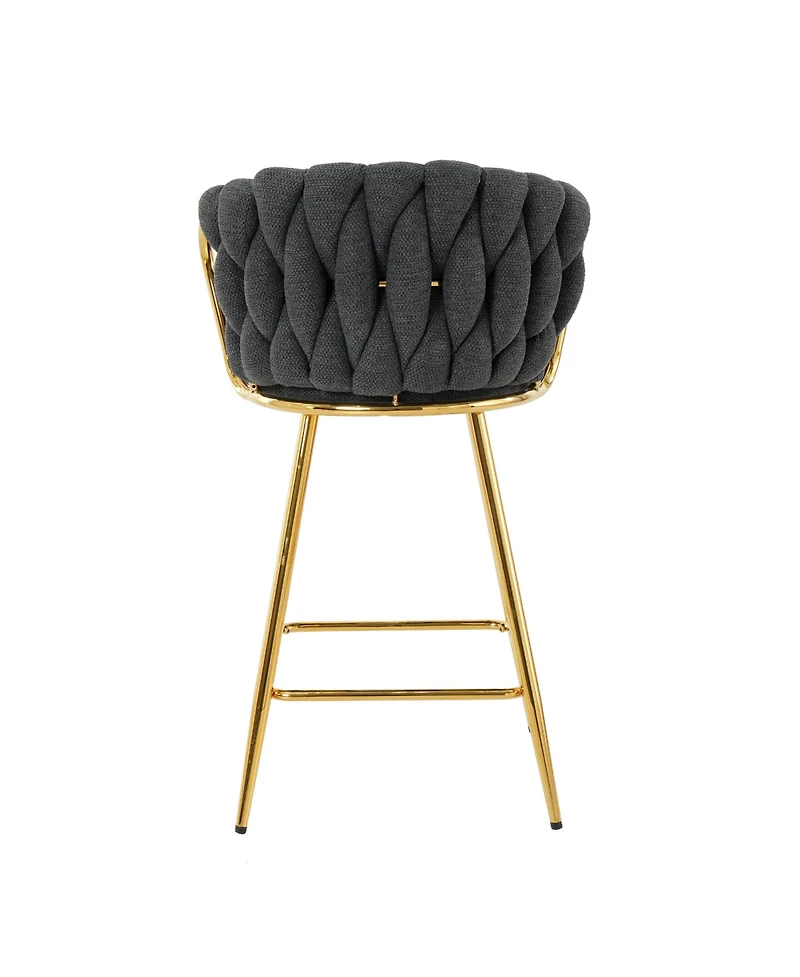 Streamdale Gold-Legged Bar Chair (Set of 2)