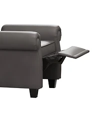 Modern Tufted Push Back Armchair Technical Leather Chair, Adjustable Single Sofa Chair with Sturdy Wood Legs for Bedroom, Living Room, Small Space(Col