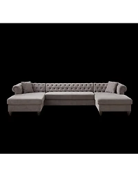 Streamdale Modern Chenille U-Shaped Sofa with Chaises and Pillows