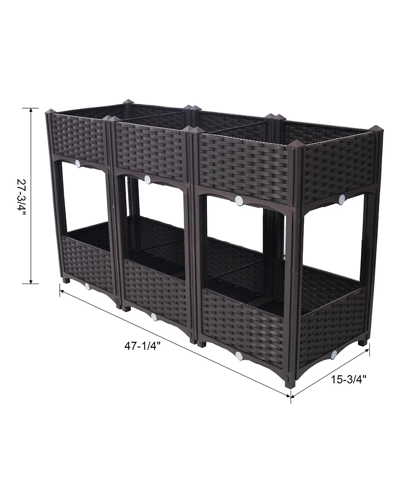 Streamdale Raised Planter Beds Kit Brown, 47.2"x15.7"x27.7