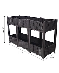 Streamdale Raised Planter Beds Kit Brown, 47.2"x15.7"x27.7