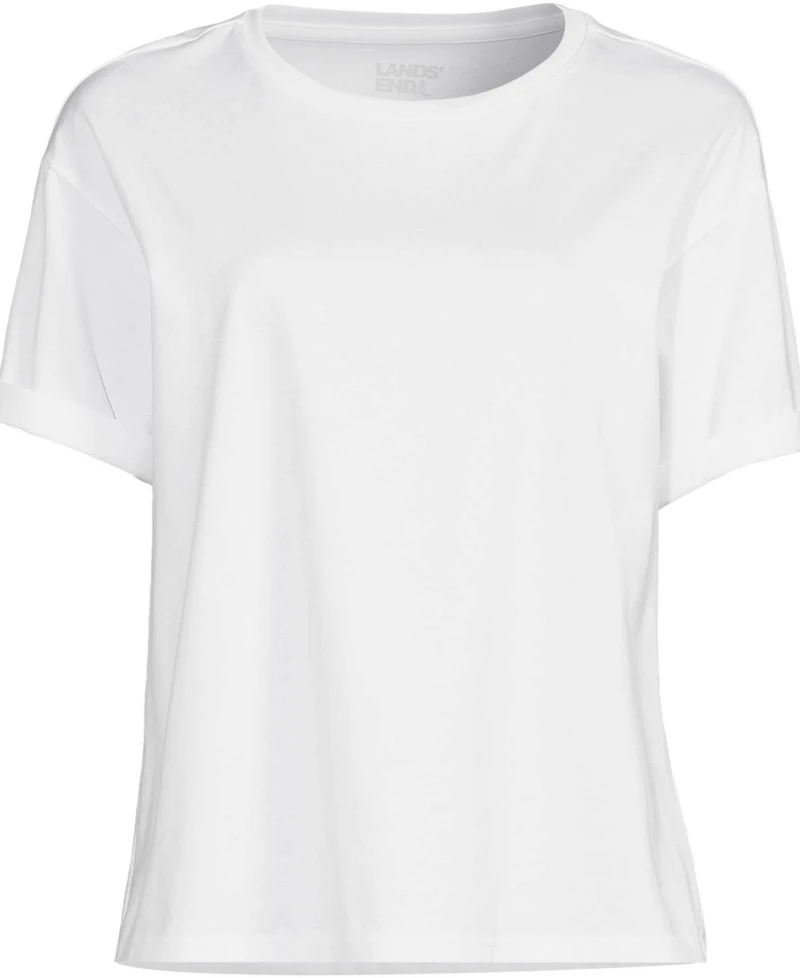 Lands' End Plus Oversized Supima Short Sleeve Crew Neck T-Shirt