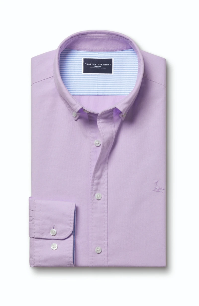Charles Tyrwhitt Men's Slim Fit Button-Down Washed Oxford Shirt