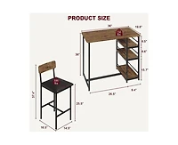 gaomon Dining Table Set for 2, Kitchen Table and Chairs with Wine Rack, Metal Frame Modern Bar Table Set with 2 Chairs