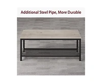 gaomon Dining Table and Chairs Set of 4 Kitchen Table with Storge Bench 47.2" Rectangular Kitchen Table Set with Wine Rack Small Dining Table Set for