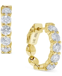 Diamond Scalloped Hoop Earrings (2 ct. t.w.) in 14k White or Yellow Gold