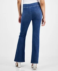 Dkny Jeans Petite High-Rise Flared-Leg Pull-On