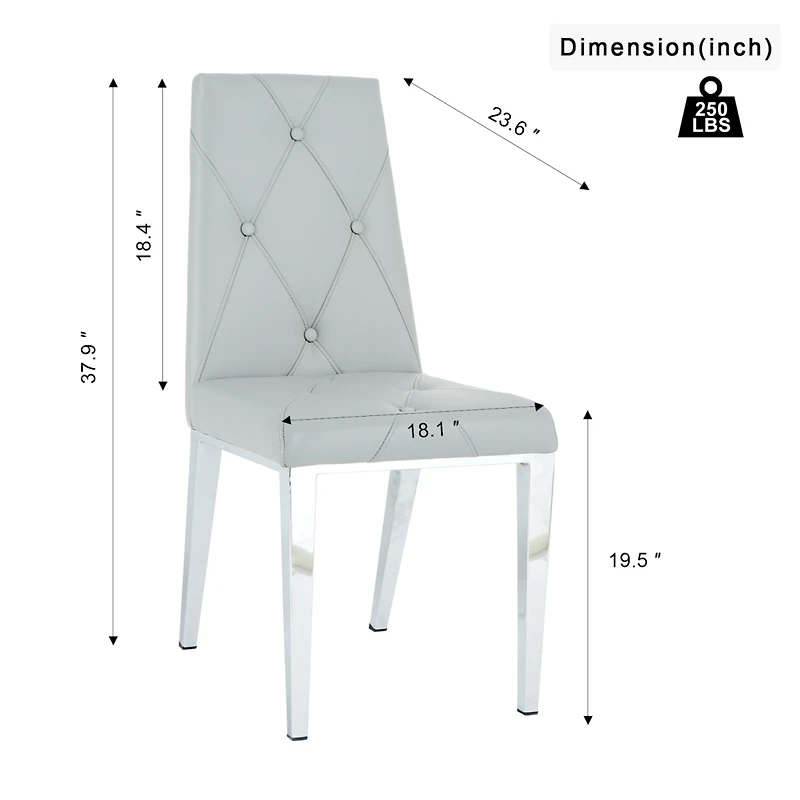 Streamdale Modern Light Grey Dining Chair (Set of 2)