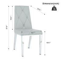 Streamdale Modern Light Grey Dining Chair (Set of 2)