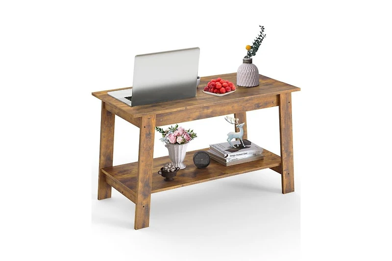 gaomon Coffee Table, 31.49'' Small Living Room Tables, 2-Tier Rustic Table for Room