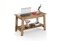 gaomon Coffee Table, 31.49'' Small Living Room Tables, 2-Tier Rustic Table for Room