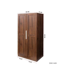 Streamdale Furniture 62.99in Kitchen Pantry Cabinet, Walnut Freestanding Buffet Cupboards Sideboard with Doors & Shelves, Kitchen Pantry Storage Cabin
