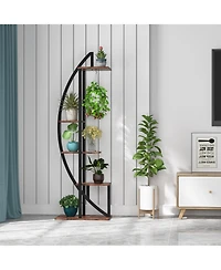 Tribesigns Multi-Purpose Curved Display Shelf Bonsai Flower Plant Stand Rack,5-Tier Plant Stand Pack of 2