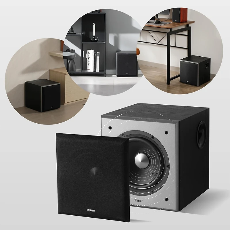 Edifier T5 Powered Subwoofer - 70w Rms Active Woofer with 8 inch Driver and Low Pass Filter