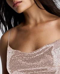 Kenneth Cole Women's Cowl Neck Sequin Maxi Dress