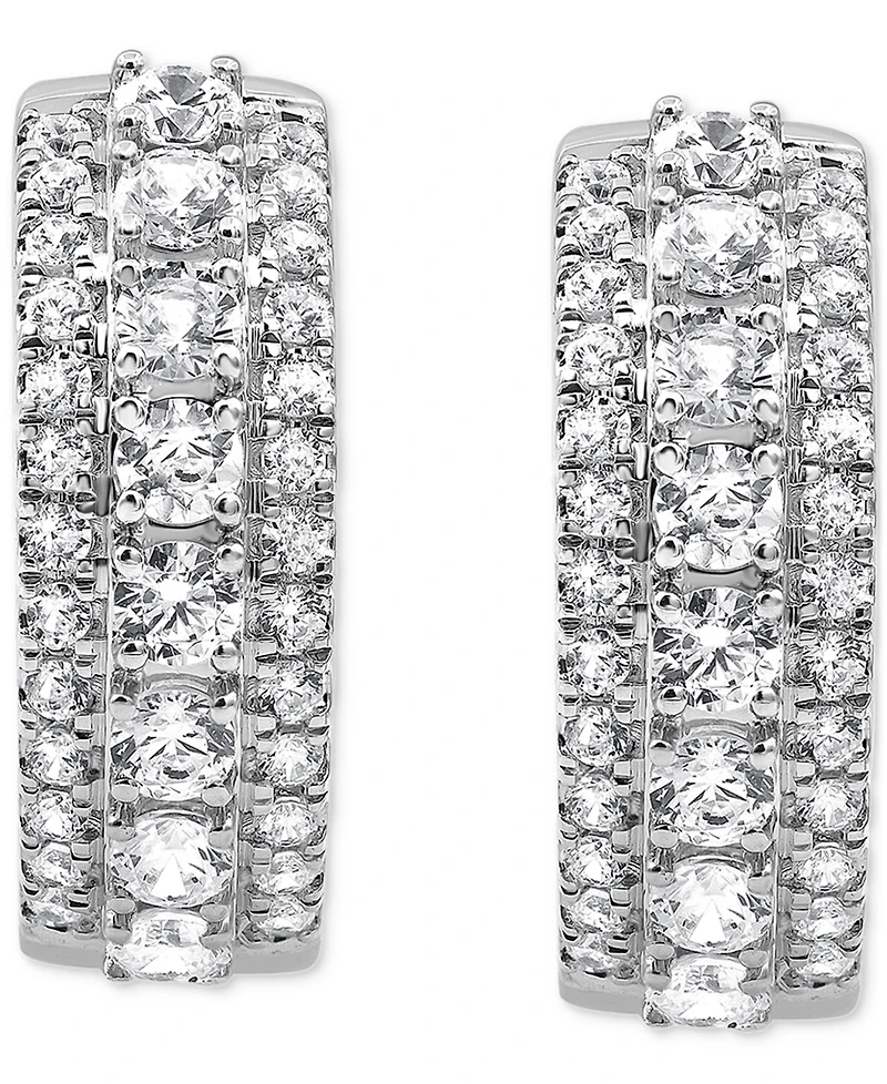 Diamond Hoop Earrings (1 ct. t.w.) in 14k White Gold