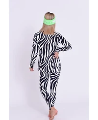 Oosc Clothing Women's Baselayer Top - Hotel California Zebra Print