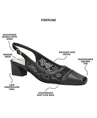 Easy Street Women's Fortune Square Toe Slingback Pumps