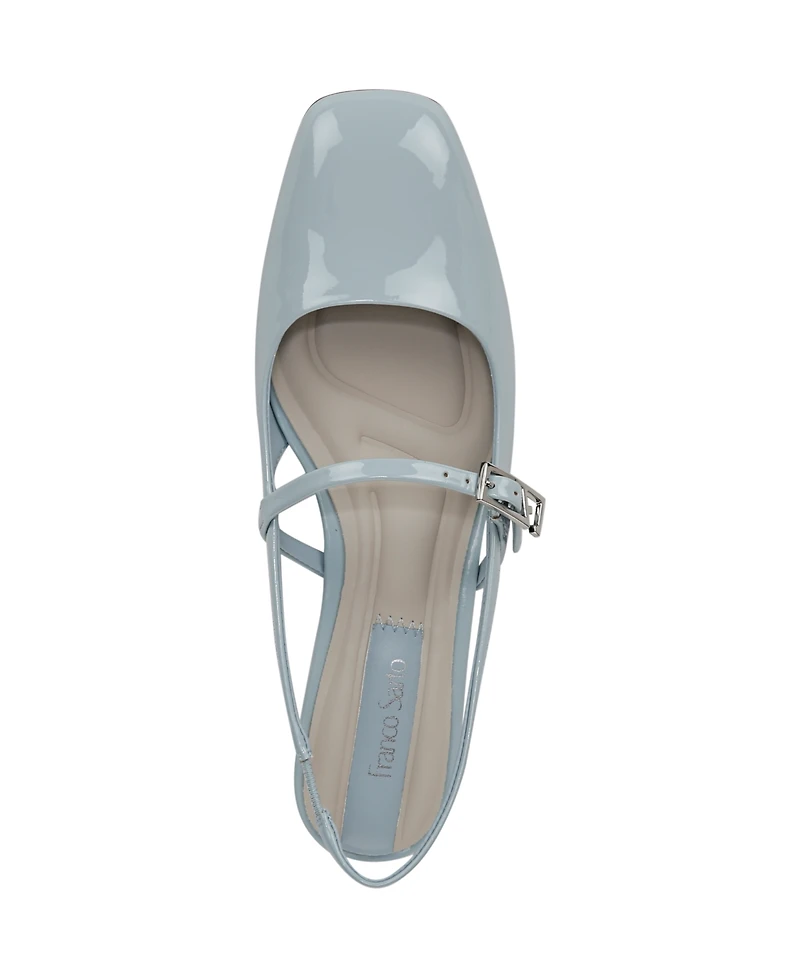 Franco Sarto Women's Destin Square Toe Mary Jane Slingback Flats