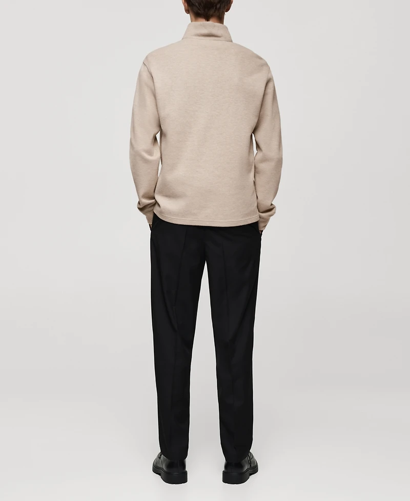 Mango Men's Ribbed-Collar Sweatshirt