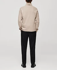 Mango Men's Ribbed-Collar Sweatshirt