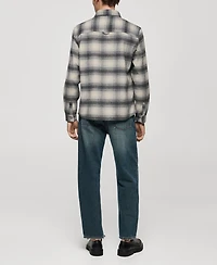Mango Men's Pockets Detail Plaid Wool Overshirt