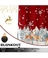 Christmas Curtains for Living Room, 84" Long Velvet Room Darkening Thermal Insulated Window Drapes for Holiday Decor