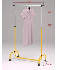 Kings Brand Furniture Standard Rod Clothing Garment Rack, Rolling Clothes Organizer on Wheels for Hanging Clothes