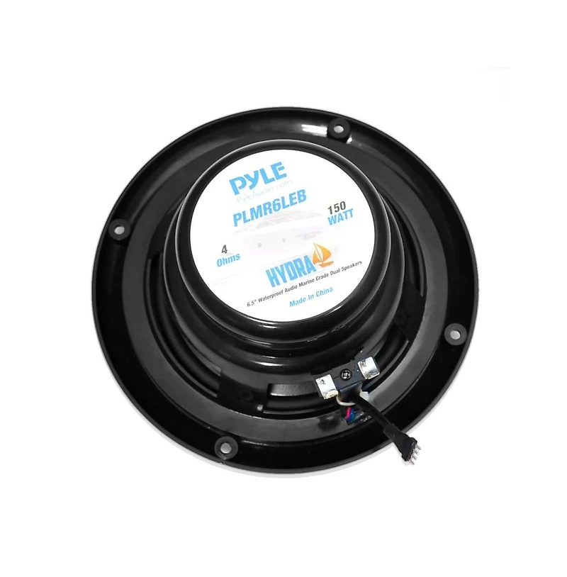 Pyle 6.5" Waterproof Marine Speakers with Led Lights - 150 Watt, Black