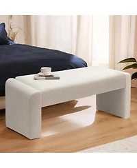 Maison Boucle 47" Velvet Bench Look, Velvet Waterfall Upholstered Bench-Maison Boucle