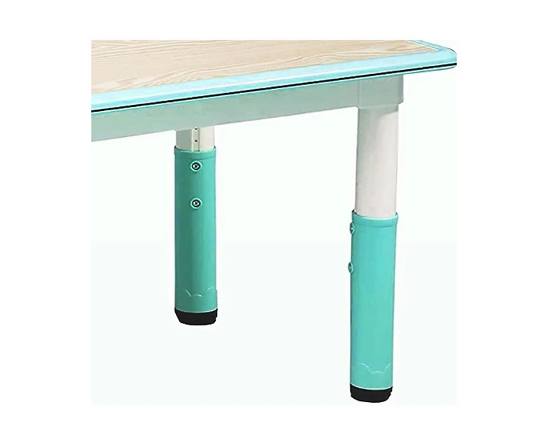 gaomon Modern Kids Study Table and 6 Chair Set, 47.20" Height Adjustable Toddler Table and Chairs Set with Non-Slip Table Legs&Organizer Graffiti Desk