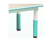 gaomon Modern Kids Study Table and 6 Chair Set, 47.20" Height Adjustable Toddler Table and Chairs Set with Non-Slip Table Legs&Organizer Graffiti Desk