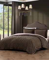 Bebejan 3 Piece Queen Size Velvet Comforter Set