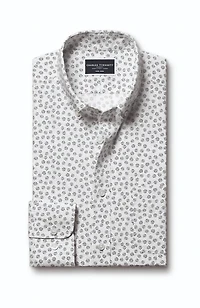 Charles Tyrwhitt Men's Slim Fit Semi-Cutaway Collar Non-Iron Floral Geo Print Shirt