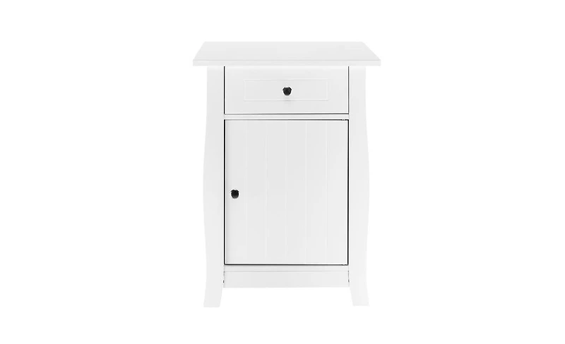Slickblue Single Door Bedside Cabinet with Drawer Compact Nightstand for Bedroom Storage Solutions