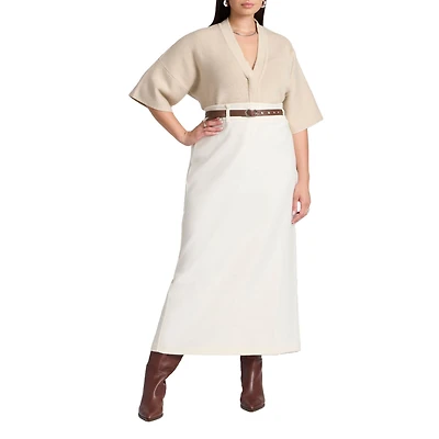 Eloquii Women's Plus Size Belted Column Skirt