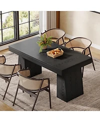 Tribesigns 55-Inch Dining Table for 4-6, Rectangular Room with Sturdy Legs, Wood Kitchen Dinner Room, Kitchen, Home