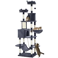 PawHut 81" Cat Tree w/ Cat Scratching Posts for Large Adult Cats, Dark