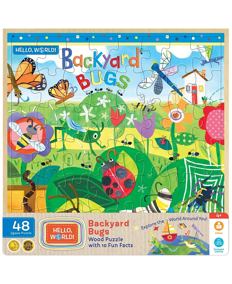 MasterPieces Hello, World! - Backyard Bugs 48 Piece Wood Jigsaw Puzzle