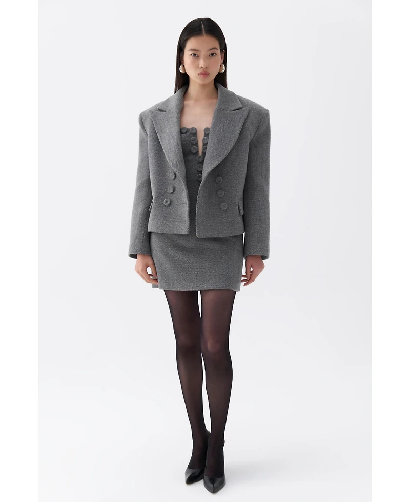 Nocturne Women's Oversized Padded Shoulder Jacket