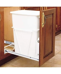 Rev-a-Shelf Single Pullout 35 qt. Sliding Trash Can for Kitchen Cabinet, Rv-12PB
